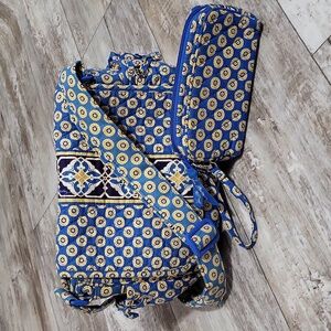 Vera Bradley Riviera Blue Handbag & Zippered Pouch